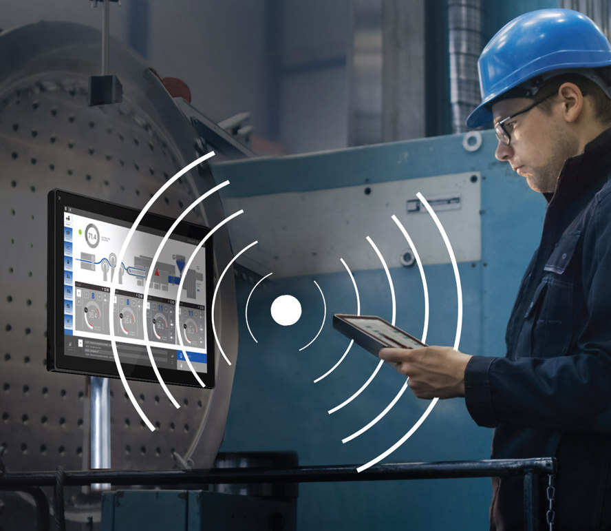 JSmart HMI Operator Interface built-in Wi-Fi. In addition, the 7” model is also available with a near-field communication (NFC) option that’s fully compliant with NFC ISO/IEC 14443A Part A (tag types 1 and 2).